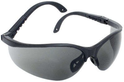 Wrap-Around Polycarbonate Safety Glasses - Smoked Lens